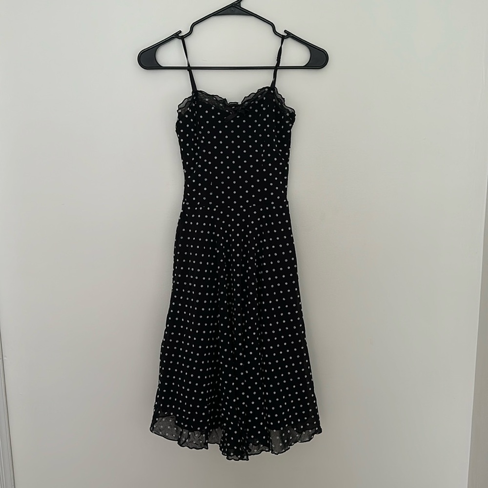 Gorgeous black and white womens polka dot tank top dress